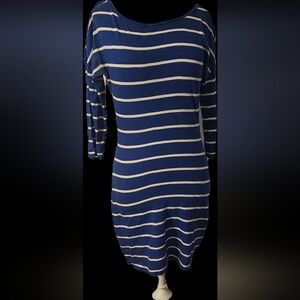 Express 3/4 Sleeve Striped Dress
